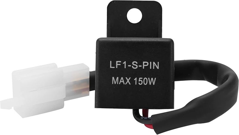 GLOFE (1) 2-Pin 12V Electronic LED Flasher Relay LF1-S-PIN MAX 150W Fix for Motorcycle Bike Scooter LED Turn Signal Bulbs Hyper Flash Issue - Image 3